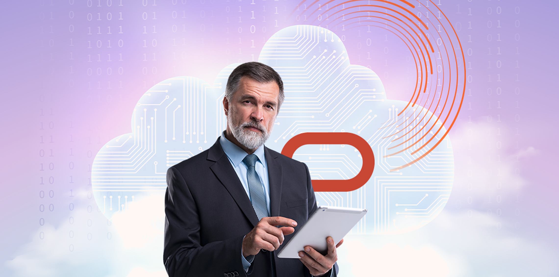 Illustration of Oracle Cloud AI Infrastructure showing OCI GPU superclusters, Oracle Acceleron networking, NVIDIA Blackwell GPUs, RoCE v2, and distributed AI training architecture.